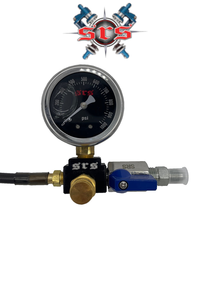 Nitrogen Regulator Hose End Assembly | with No-Loss Chuck, Gauge, Valves, 12" Whip