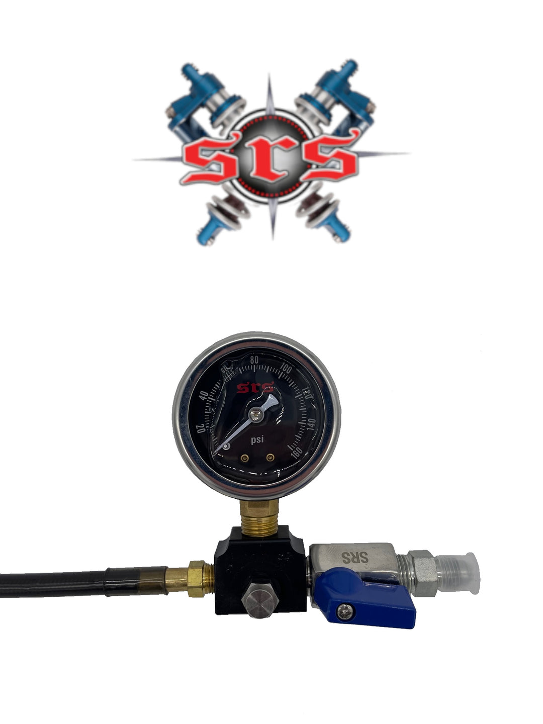 Nitrogen Regulator Hose End Assembly | with No-Loss Chuck, Gauge, Valves, 12" Whip