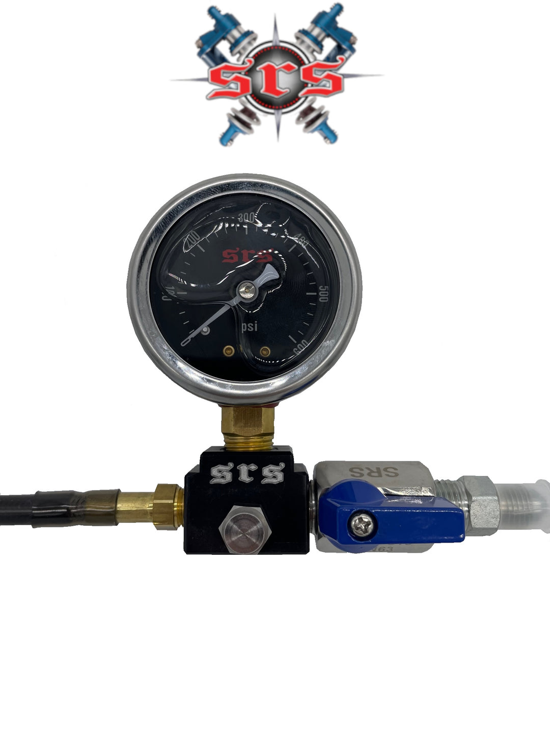 Nitrogen Regulator Hose End Assembly | with No-Loss Chuck, Gauge, Valves, 12" Whip