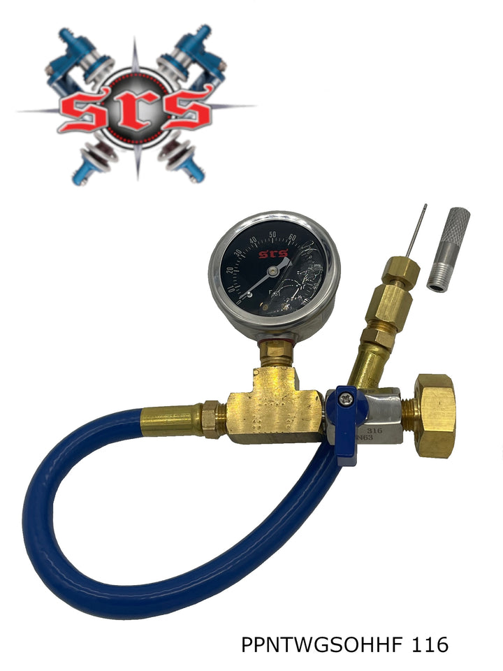 Geothermal Loop Fill Tool Pressure Test Gauge | Pete Port Needle Probe PT Hose